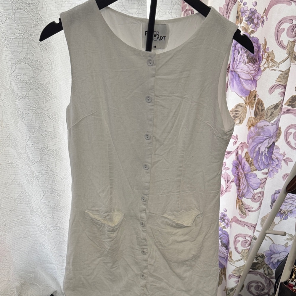 Peter Hart Cream Sleeveless Button-Front Midi Dress